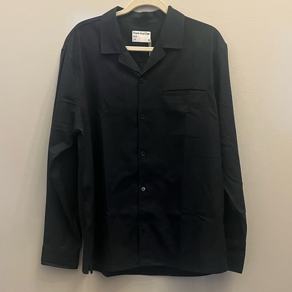 New! Frank & Oak Men's Dress Fluid Shirt Deep Blue Work Casual Dinner - Picture 5 of 16